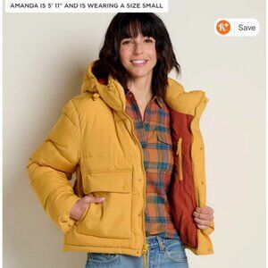 Acorn (Golden Yellow) Toad&Co Spruce Wood Jacket Cropped Puffer Size M